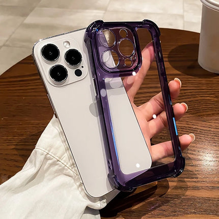 Clear Phone Case For iPhone 16 15 14 13 12 11 Pro Max XR XS 8 Plus Silicone Bumper Transparent Hard Back Cover