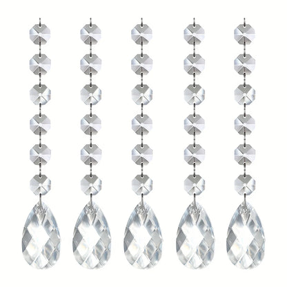 60 Strings of 17.5CM Acrylic Teardrop Crystal Pendant Transparent Garland Curtain Chandelier Pendant Wedding Party Decoration