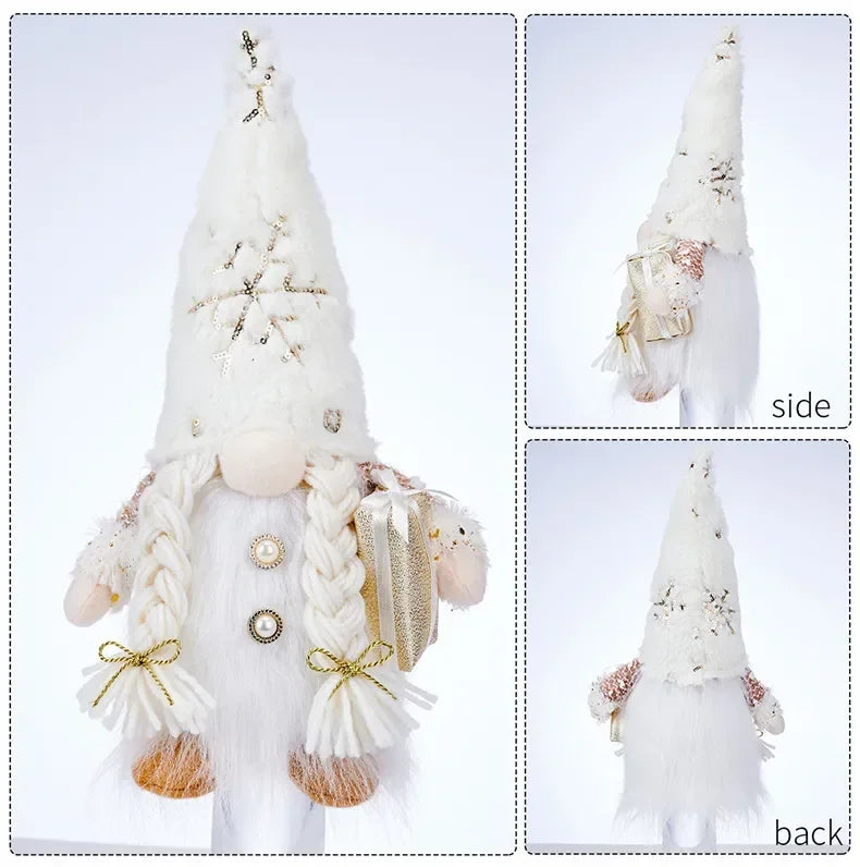 1~4pcs 2024 Christmas Doll Elf Knitted Gnome with Led Night Light Christmas Decorations for Home Xmas Navidad New Year 2025 Gift