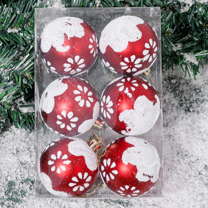 24/6Pcs Glitter Christmas Balls Christmas Ornaments Set  Xmas Tree Hanging Pendant Home Festive Party Decoration Supplies 6cm