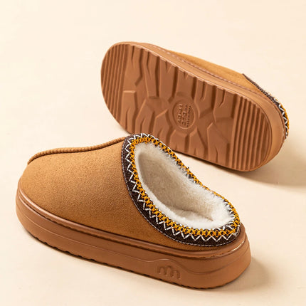 Winter Women's Slipper Fashion Fuzzy Fur Anti-slip Soft Sole Outdoor Indoor Warm Comfort Men Leisure Plush Houseshoes Couple