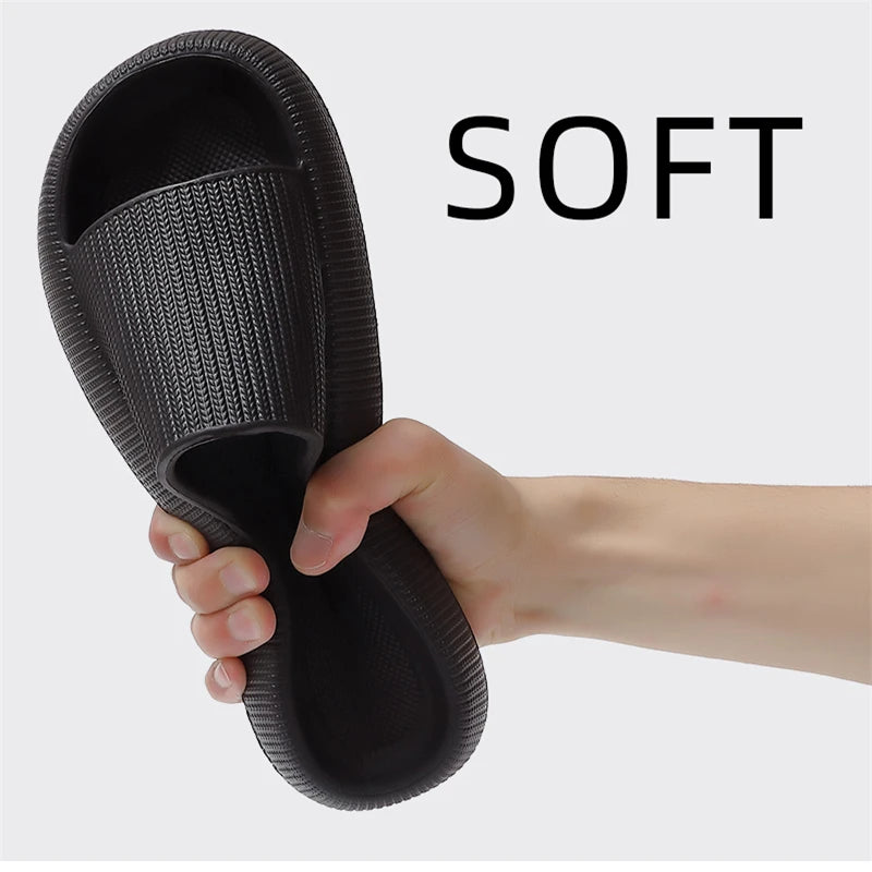 Cloud Cushion Slides Fashion Women Summer Soft Slippers Thick Platform Bathroom Home Men Indoor Non-slip Anti-slip Female