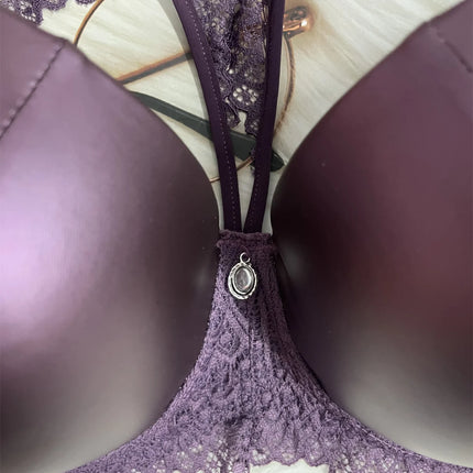 Pu leather fabric women's underwear with underwire pull-up thin mold cup sexy bra