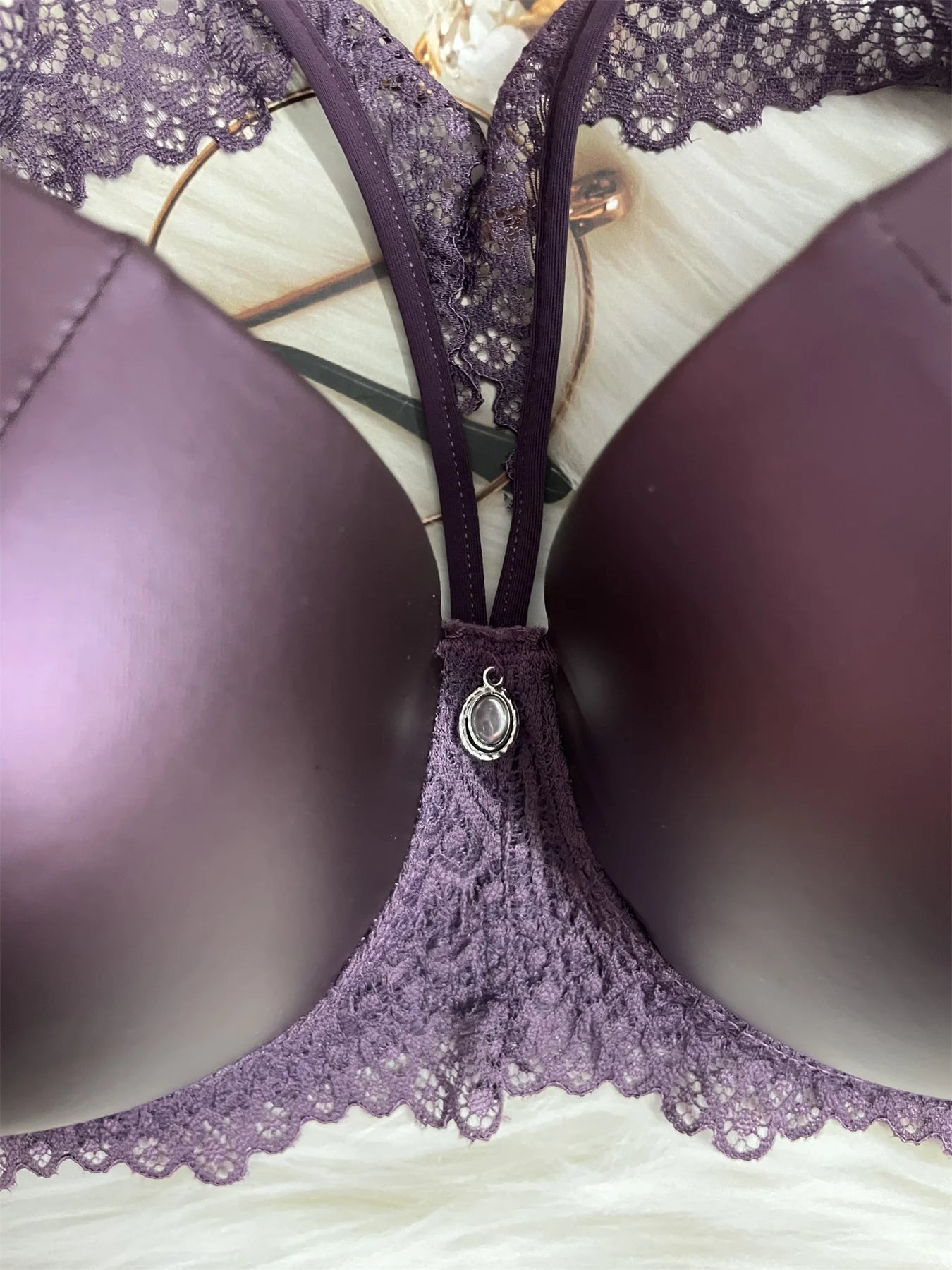 Pu leather fabric women's underwear with underwire pull-up thin mold cup sexy bra