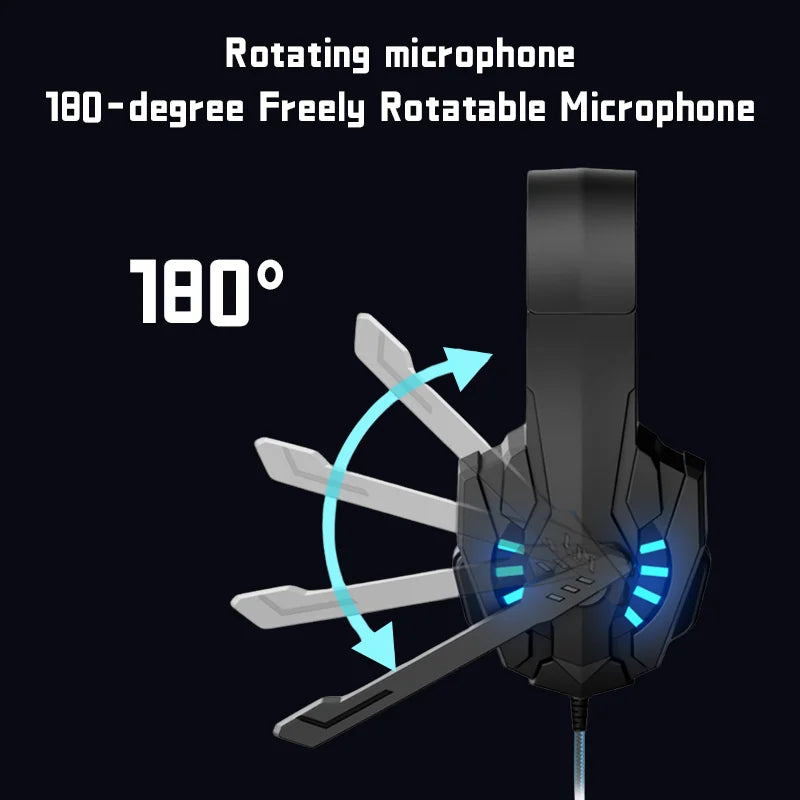 Bass Gaming Headset with Mic Over-Ear Headphones Stereo Sound Gamer Video Game Noise Cancelling for PC Gaming Headset Esports