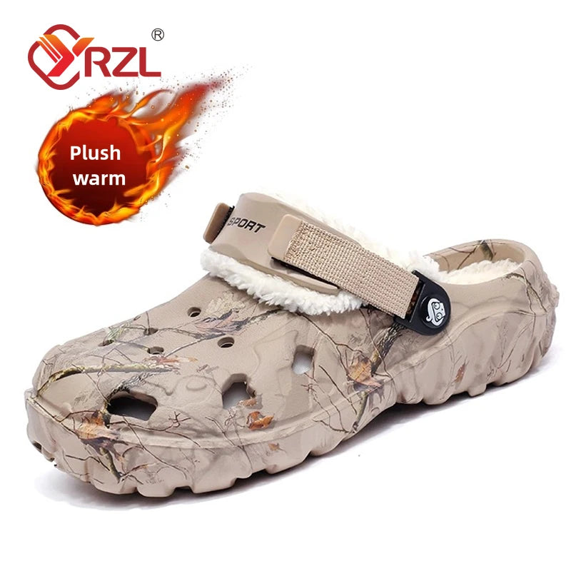 YRZL Mens Slippers Sandals for Men Clogs Autumn Winter Bedroom Plush Home Cotton Slipper Cute Warm Non-slip Indoor Women Slipper