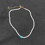 Tidepool Starfish Necklace - Surf & Beach Boho Jewelry Starfish Turtle Beaded Choker Necklaces, Adjustable Necklaces, Ocean Gift