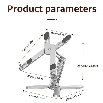 Portable Aluminum Alloy Tablet Bracket Foldable Telescopic Laptop Desktop Stand 360° Rotation Lifting Notebook Table Holder