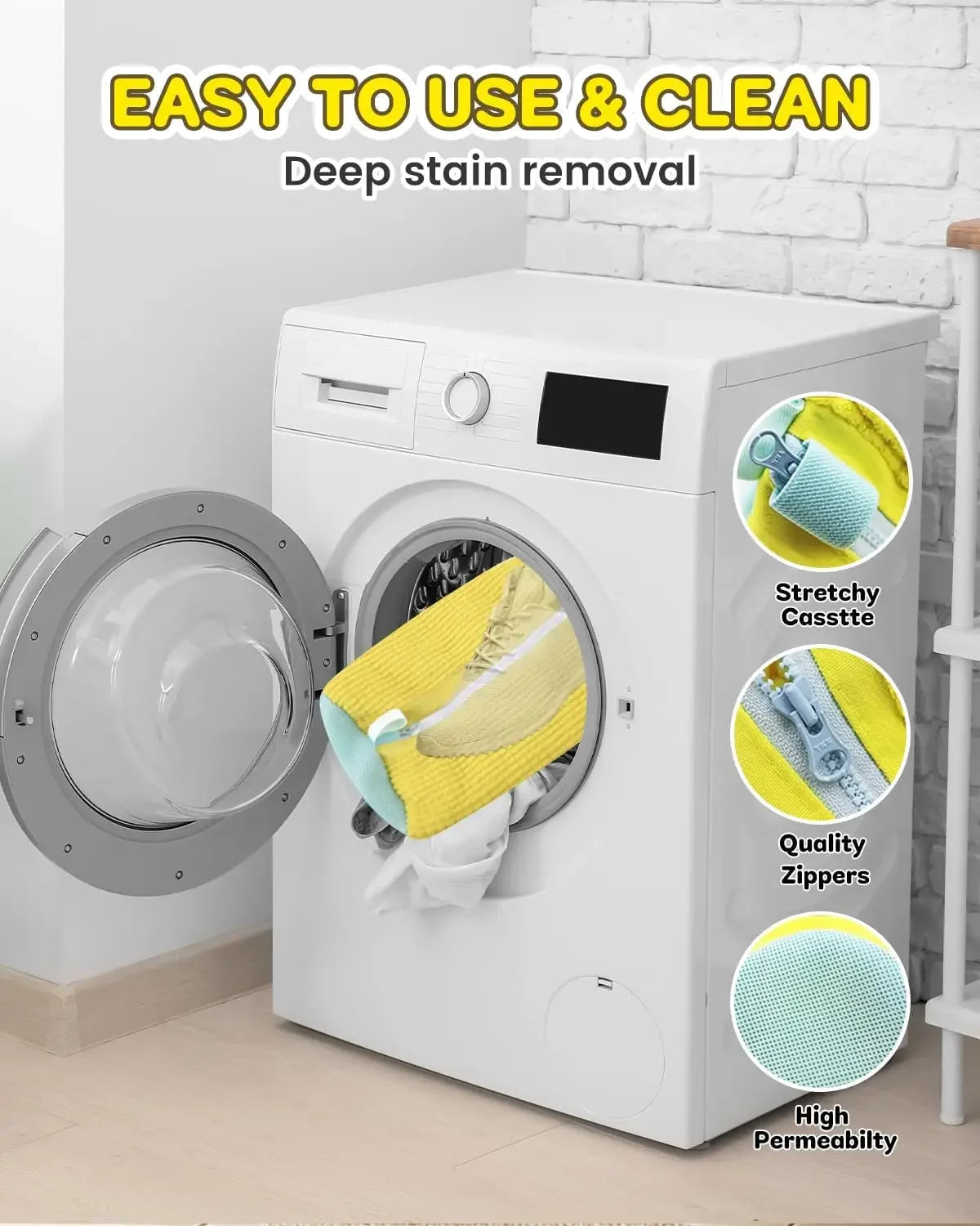 Laundry Bags Shoe Washing Machine Bag-with Zipper Laundry Bag with Rich Fluff Inside, Perfect for Sneakers and Casual Shoes