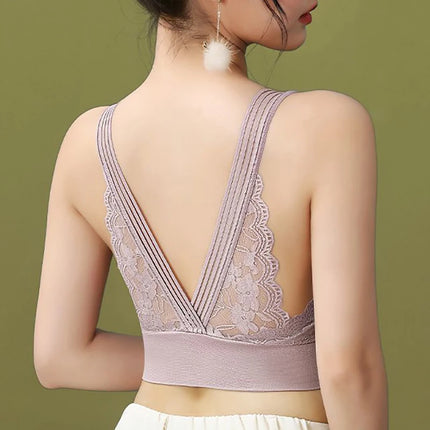 Sexy Lace Seamless Large Size Women's Bra Comfortable Breathable Sports Beauty Back Vest Sleep Gathered Wrapped Chest Tube Top