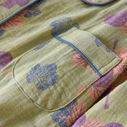 2024 Japanese Spring and Autumn New Women's Pajama Set 100% Cotton Vintage Long sleeved Pants Two Piece Set for Home Furnishings