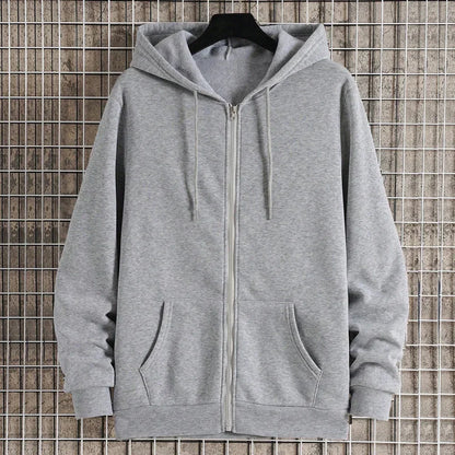 Men's Fleece Zip Up Hoodies Running Sports Sweatshirts Fashion Women Classic Casual Zipper Jackets Y2k Coats Hip Hop Streetwear