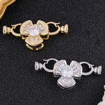 Juya Handmade 18K Gold Silver Plated Fastener Bail Connector Clasps Accessories For Needlework Pearls Beads Jewelry Making
