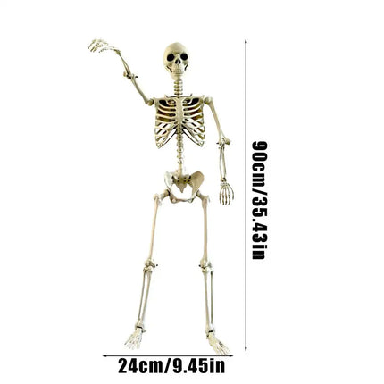 Halloween Skeleton Life Size Human Skeleton with Posable Joints Weather-Resistant Garden Decor Spooky Photo Props for Holiday