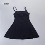 QINACTIVE Women's sports beautiful back dress Removable chest cushion cushion breathable outdoor yoga tennis skirt