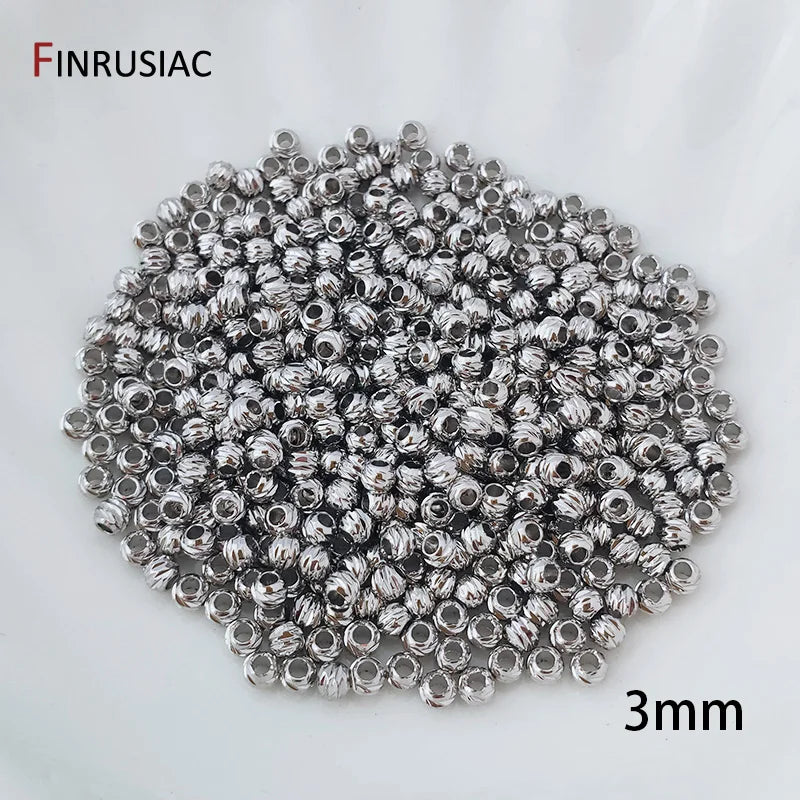 18K Gold Plated Brass Spacer Beads For Jewelry Making Materials,Separators For Beads, Striped Cut Flower Beads For Needlework