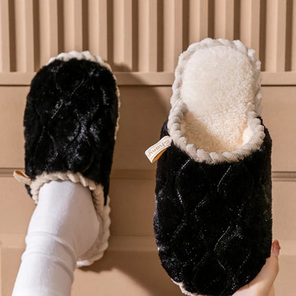 Cotton Slippers for Women Suitable for Spring Autumn Living Indoor Anti Slip Home Warm Home Couple Winter Furry Men Slippers