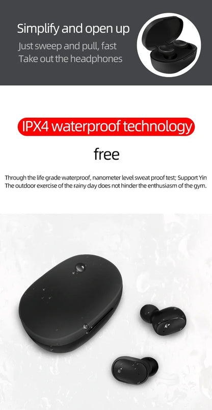 A6S TWS Bluetooth Wireless Headphones Wireless Earbuds 5.0 TWS Earphone Noise Cancelling Mic for Xiaomi iPhone Huawei Samsung