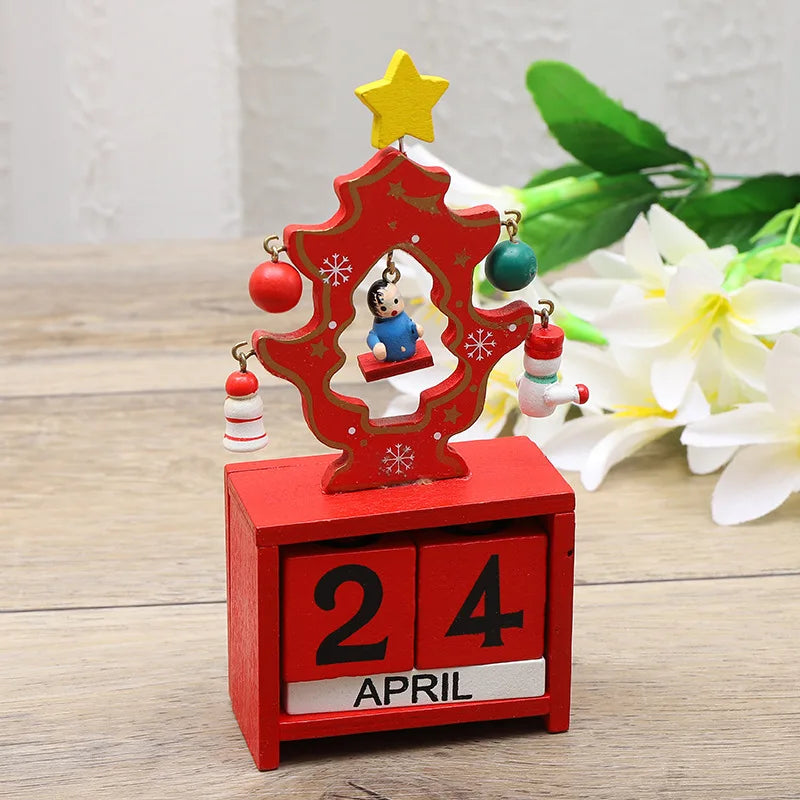 Desktop Christmas Tree Santa DIY Decoration Wooden Christmas Calendar Christmas Decoration 2024 New Year Party Gift
