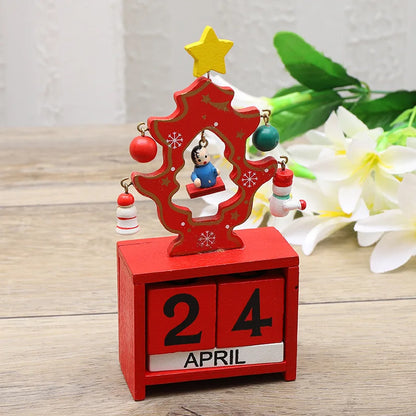 Desktop Christmas Tree Santa DIY Decoration Wooden Christmas Calendar Christmas Decoration 2024 New Year Party Gift
