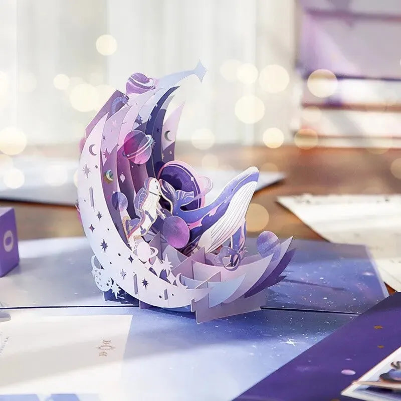New Style Birthday Christmas Card 3D Pop-up Greeting Cards Postcard Party Wedding Decorations Creative Girl Gifts