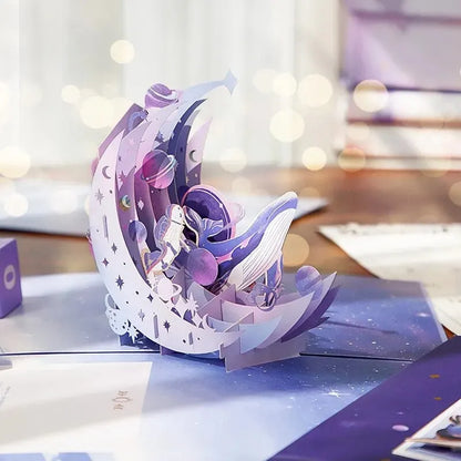 New Style Birthday Christmas Card 3D Pop-up Greeting Cards Postcard Party Wedding Decorations Creative Girl Gifts