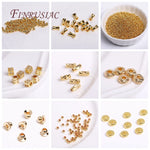 18K Gold Plated Separators For Bead,Spacers Beads For Jewelry Making,Brass Metal Round Beads,DIY Bracelets/Necklace Accessories