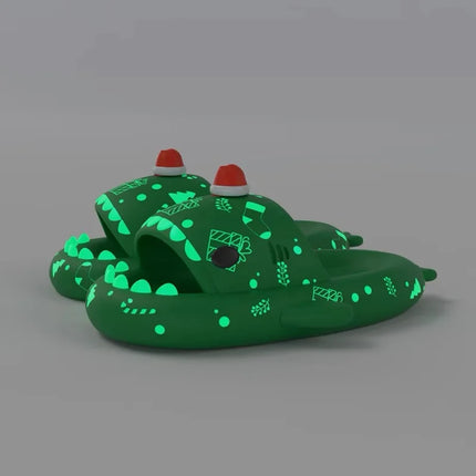 Luminous Shark Slippers Christmas Halloween Pumpkin DIY Shoes Woman Men Platform Sandals Anti Slip Couples Indoor Beach Slides