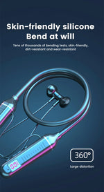 Wireless Earphones 5.3 Neckband Headphones Gaming LED Display Stereo Sports Headset Halter Waterproof Magnetic Earbuds