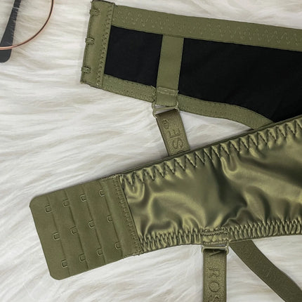 Pu leather fabric women's underwear with underwire pull-up thin mold cup sexy bra