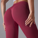 Crossover Waist Women Yoga Leggings Hips Lifting Gym Leggings Seamless Sport Pants High Waist Fitness Leggings Workout Running