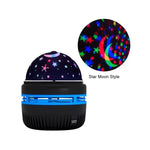 LED Starry Sky Night Lights USB Rotating Projector Lamp Magic Ball Moon Star Christmas Lights Home Room Atmosphere Decorations