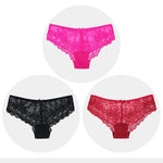 Women Briefs Sexy Full Lace Panties Hollow Out Low-waist Female Shorts Soft Solid Color Breathable Underwear Fast Ship 3pcs/lots