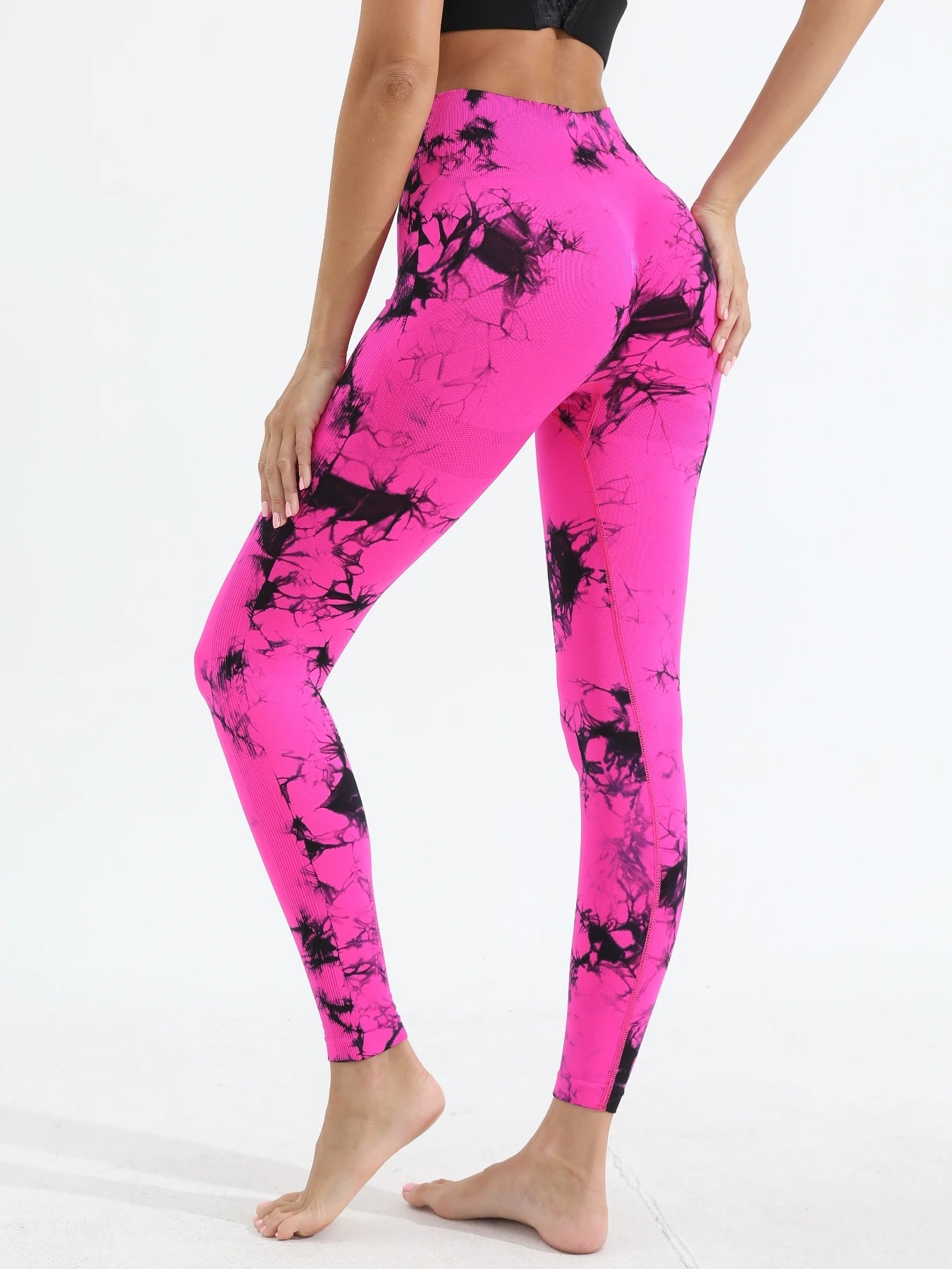 Women's Tie Dye Seamless Yoga Leggings High Waist Scrunch Butt Lifting Tights Soft&Stretchy Workout Skinny Pants