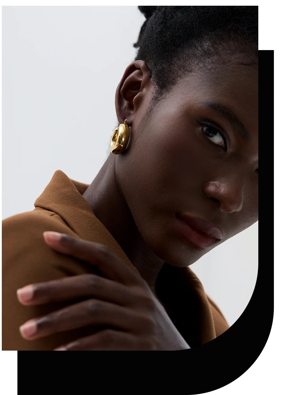 Yhpup High Quality Stainless Steel Round Geometric Chunky Hoops Earrings for Women Charm Metal Simple Fashion Jewelry Waterproof