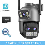 BESDER 15MP Wifi Camera PTZ Outdoor Dual Screen 10X Digital Zoom Human Detection 10MP Security IP Camera Surveillance O-Kam Pro