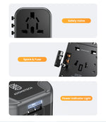 ASOMETECH International Travel Adapter USB Charger 2 USB and 2 Type C Port All-in-one Wall Charger for US EU UK AUS Travel