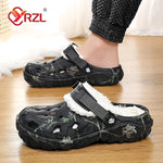 YRZL Winter Colgs Slippers Men's Shoes Men Beach Working Garden Shoe Home Soft Plush Slippers Bedroom Fuzzy Shoes Indoor Outdoor