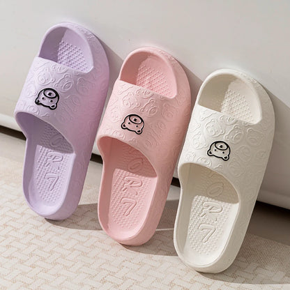 Fashion Women's Slippers Indoor Soft Sole Cartoon Bear Print Slides Bathroom EVA Indoor Men Summer Outdoor Cool Shoes Couple