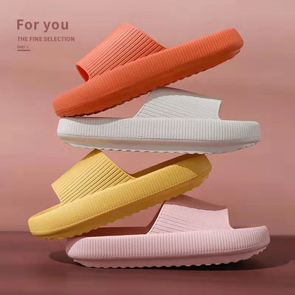 Women's Slippers Summer Indoor Light Thick Soft Sole Bathroom Non-slip Cushion Slides Comfort Home Men Beach Outdoor Shoes