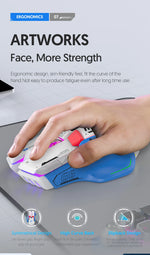 Tri-mode 2.4G USB Bluetooth Wireless Gamimg Mouse 12 keys RGB Game Wired Meche Mice for Windows IOS Home Office Laptop PC Gamer