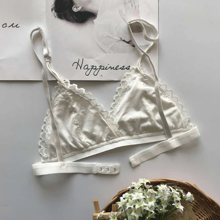 SP&CITY Summer Sexy Lace Tube Top Women Hollow Out Bralette Thin Chest Girl  Bras Seamless Transparent Lingerie French Underwear