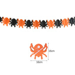 Halloween Hanging Banner Garland Bunting Pumkin Ghost Bat Paper Banner Door Hanging Ornaments Halloween Xmas Party Decoration