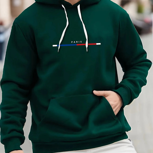 Paris Print Hoodies Tshirt  For Men Casual Autumn Winter