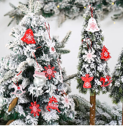 9/12pcs Christmas Dwarf Wooden Pendant Christmas Tree Hanging Ornaments New Year 2024 Christmas Gift Decorations Noel Home Decor