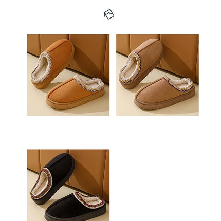 Winter Bohemian Style Indoor Fluffy Slippers with Anti-Slip and Warm Design for Comfortable Feet