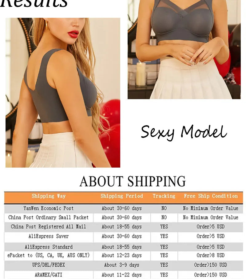 Women Sexy Bra Full Cup Brassiere Female U Back Underwear Lace Splicing Pespective Bralette V Neck Intimates Lingerie Large Size