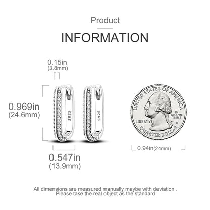 Genuine 925 Sterling Silver Love Feather Earrings Fit Original Charms Hoop  For Women girls Stud Earring Fine Jewelry Gifts