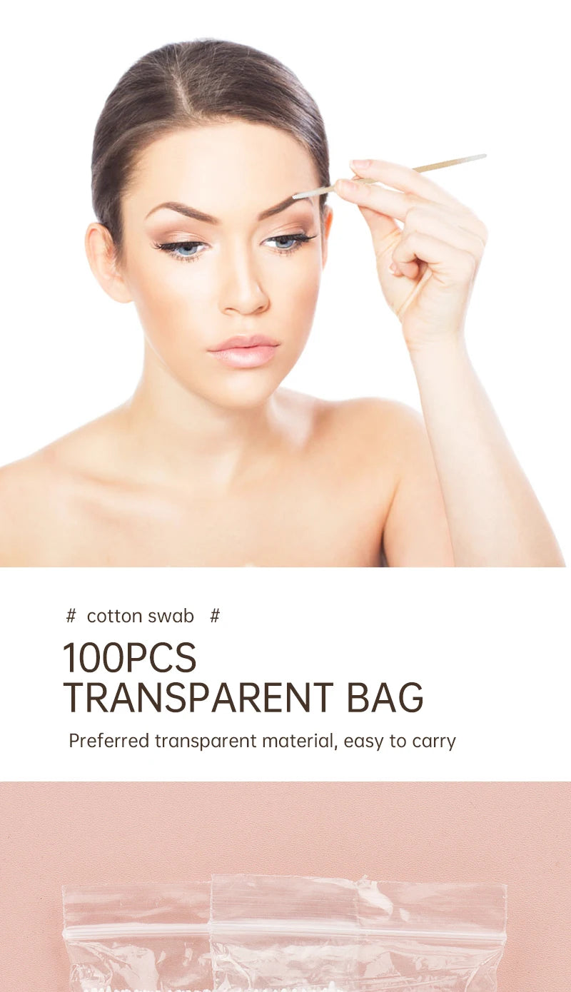 100/300pcs Double Head Cotton Swab Women Makeup Cotton Buds Tip For Medical Wood Sticks Nose Ears Cleaning Health Care Tools