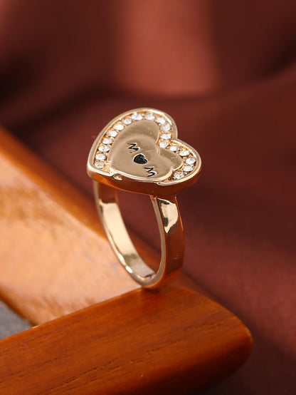 1 piece of Mother's Day ring with diamond seven color butterfly mom finger rings